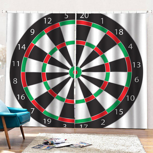 Classic Dartboard Print Pencil Pleat Curtains