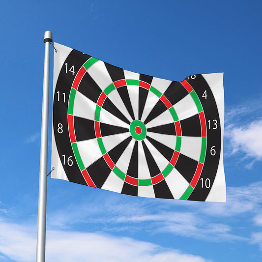Classic Dartboard Print Polyester Flag