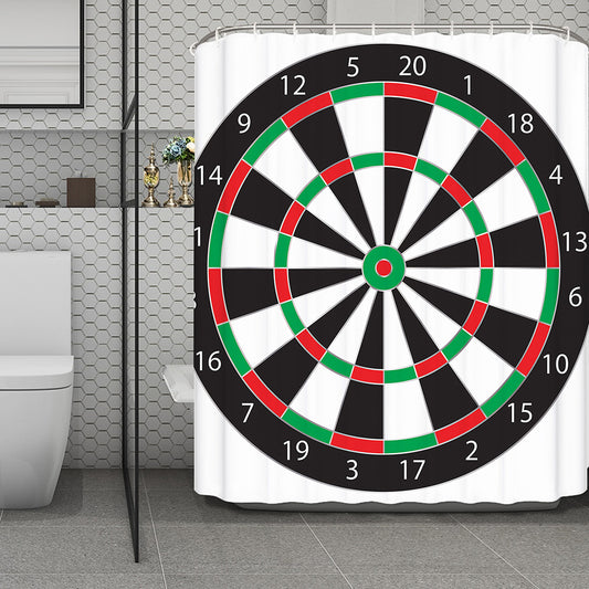 Classic Dartboard Print Polyester Shower Curtain