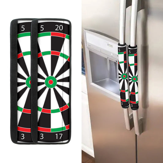 Classic Dartboard Print Refrigerator Handle Covers