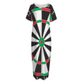 Classic Dartboard Print Short Sleeve Long Nightdress