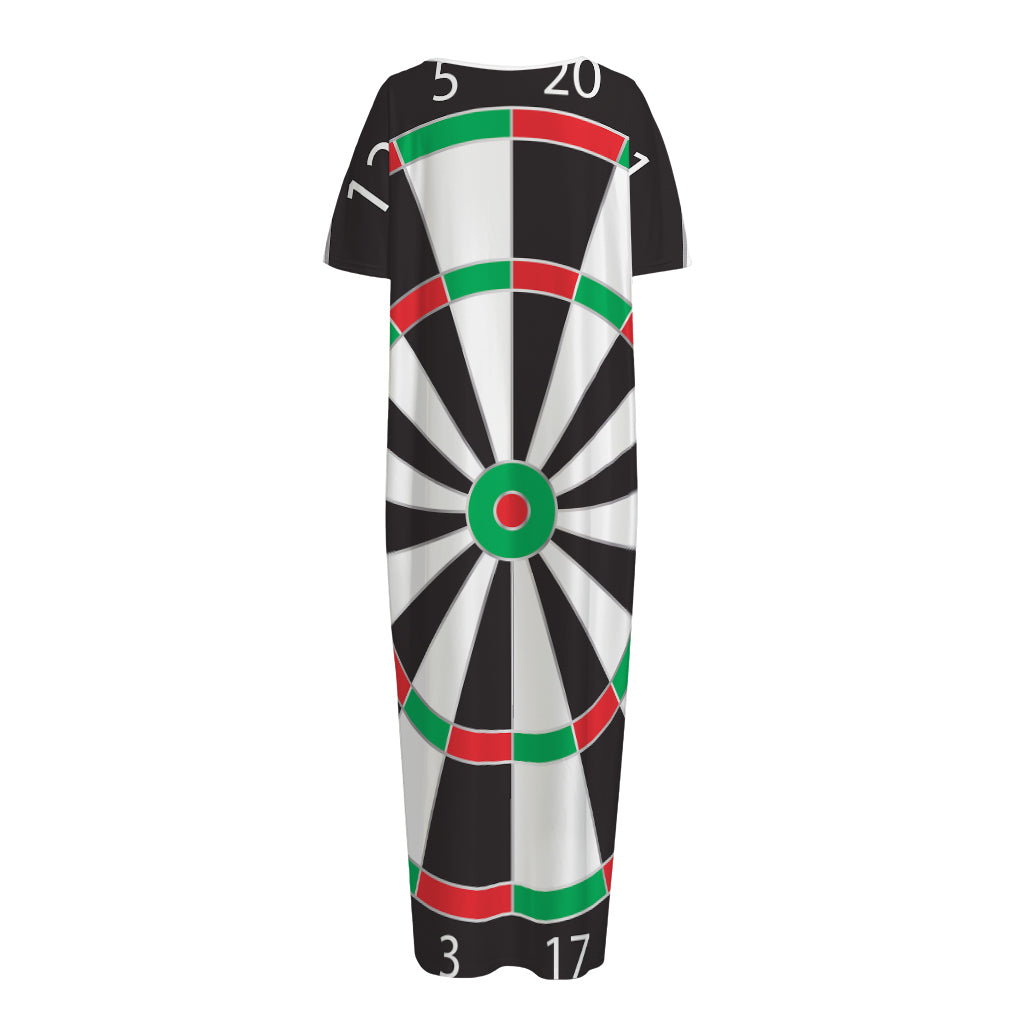 Classic Dartboard Print Short Sleeve Long Nightdress