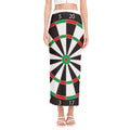 Classic Dartboard Print Side Slit Maxi Skirt