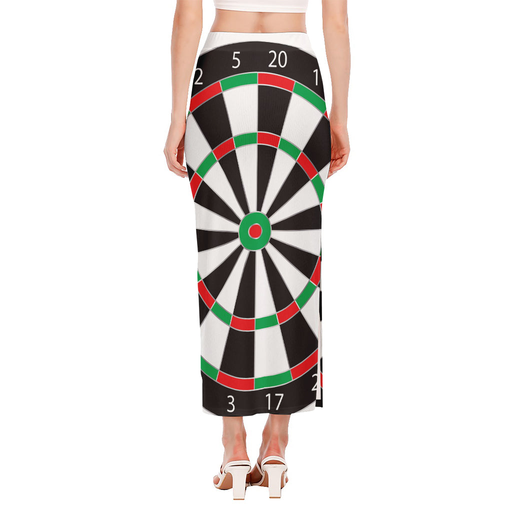 Classic Dartboard Print Side Slit Maxi Skirt