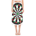 Classic Dartboard Print Side Slit Midi Skirt