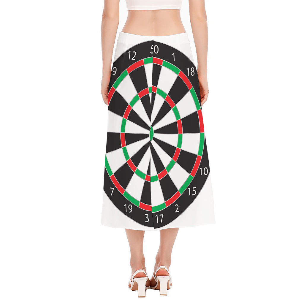 Classic Dartboard Print Side Slit Midi Skirt
