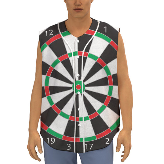 Classic Dartboard Print Sleeveless Baseball Jersey