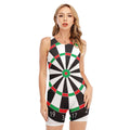 Classic Dartboard Print Sleeveless One Piece Swimsuit
