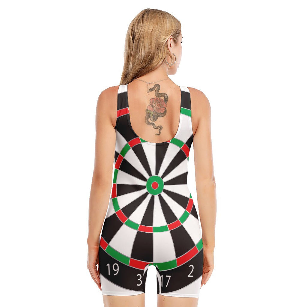 Classic Dartboard Print Sleeveless One Piece Swimsuit