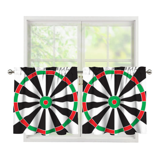 Classic Dartboard Print Tier Curtains