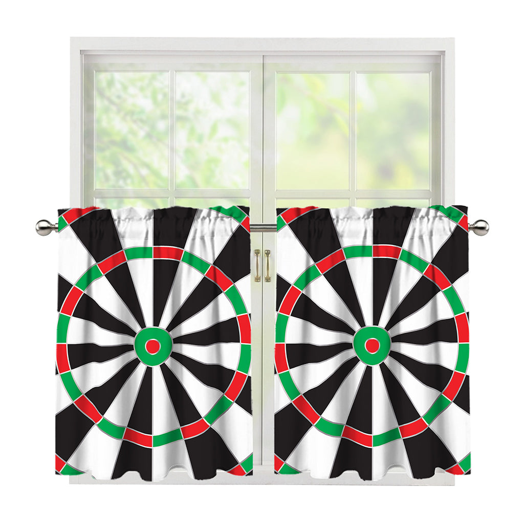Classic Dartboard Print Tier Curtains