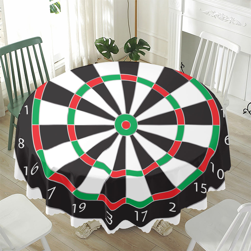 Classic Dartboard Print Waterproof Round Tablecloth