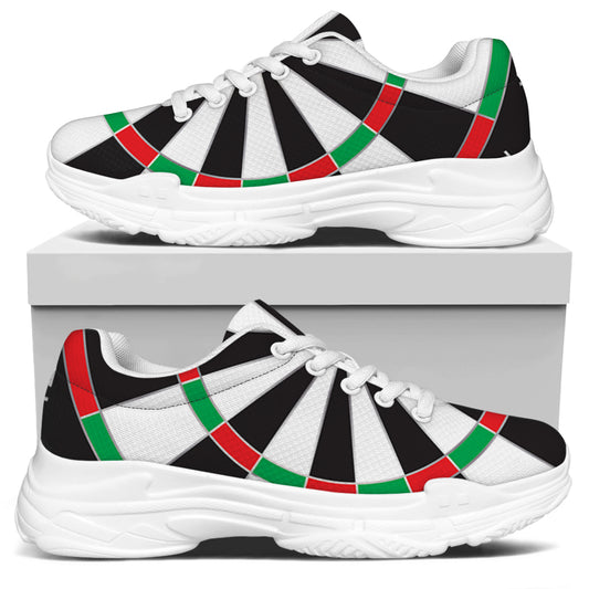 Classic Dartboard Print White Chunky Shoes