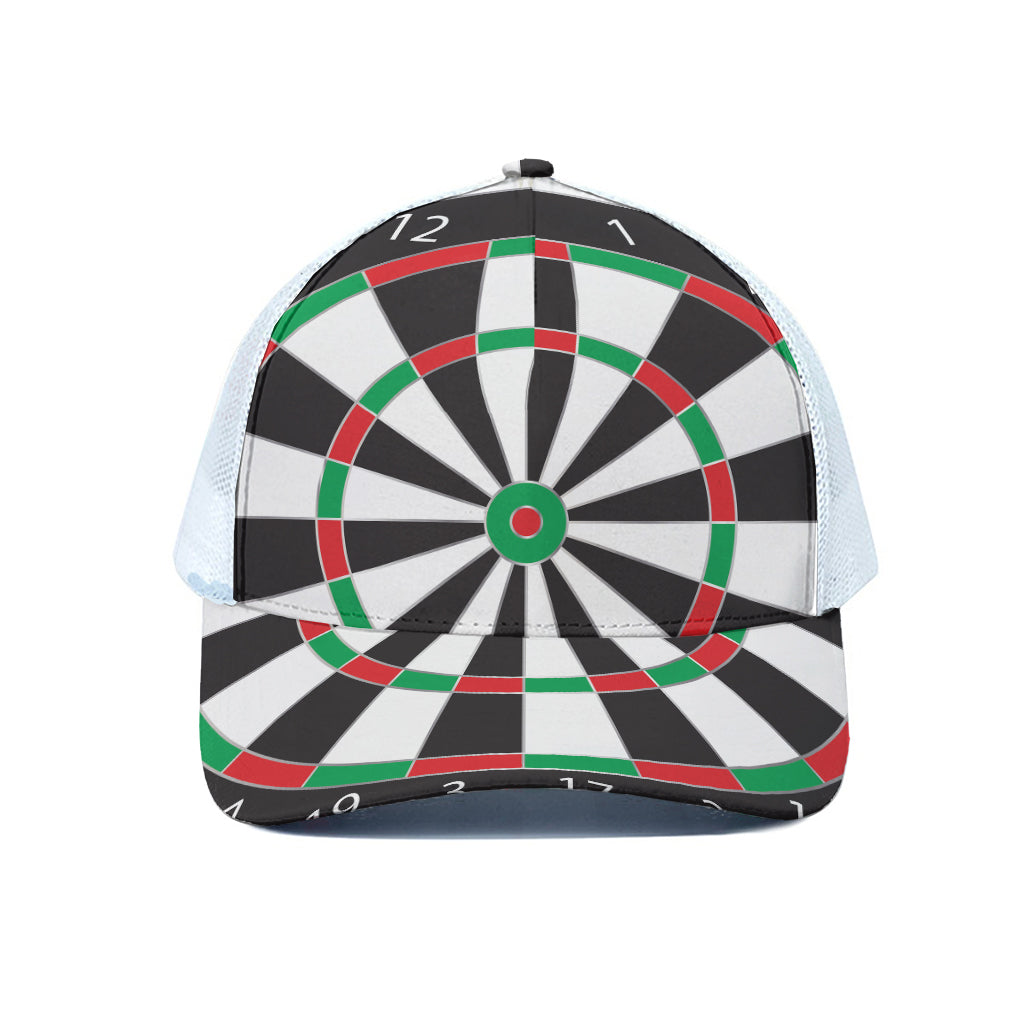 Classic Dartboard Print White Mesh Trucker Cap