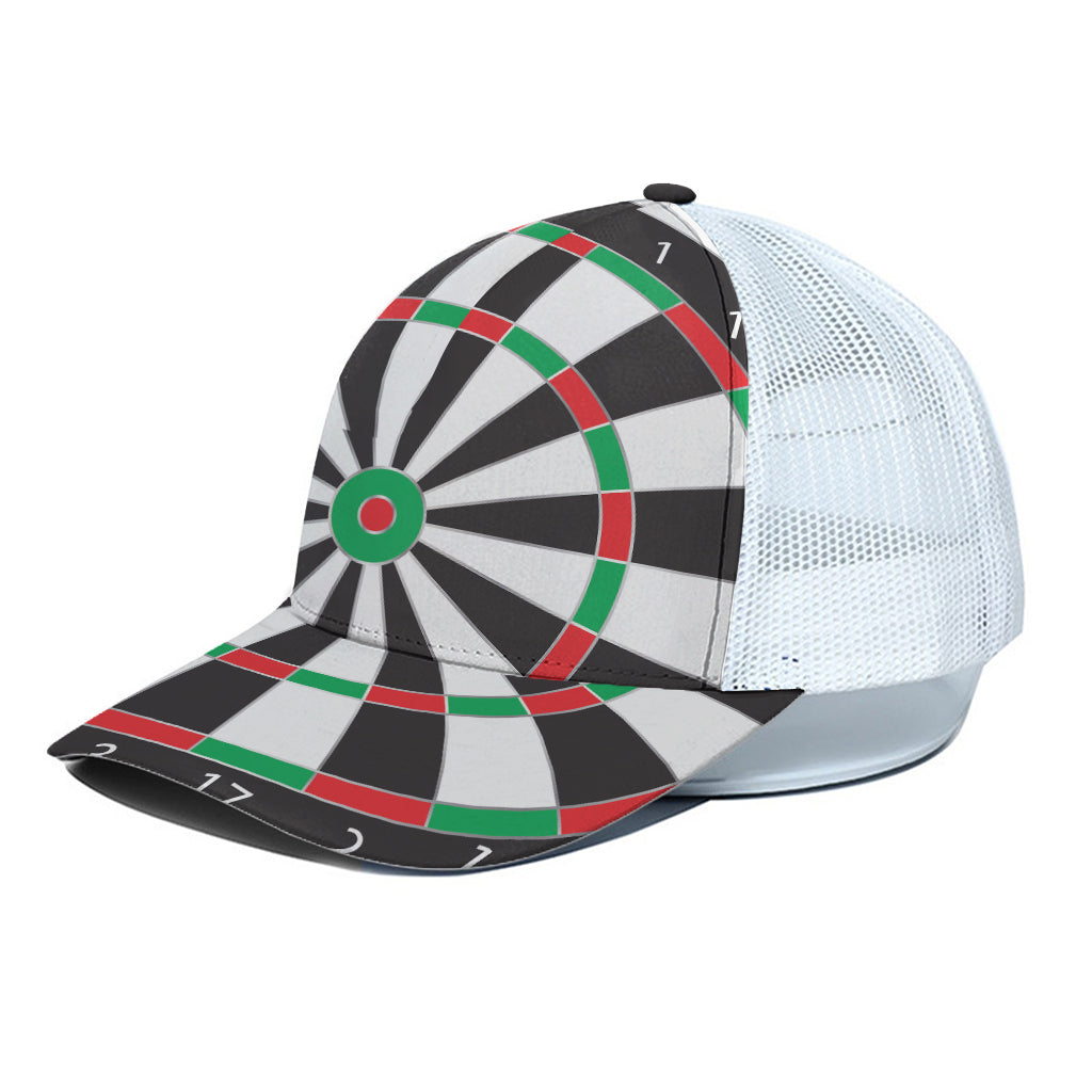 Classic Dartboard Print White Mesh Trucker Cap