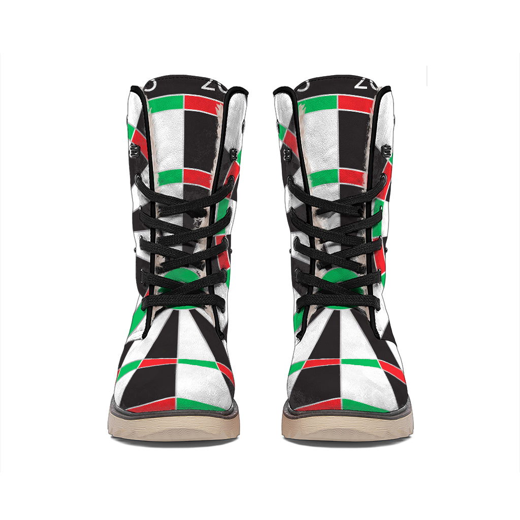 Classic Dartboard Print Winter Boots