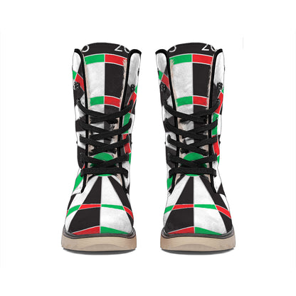 Classic Dartboard Print Winter Boots