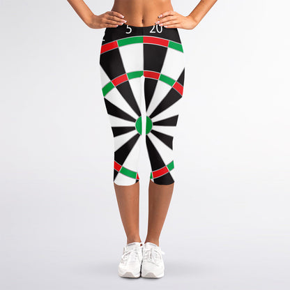 Classic Dartboard Print Women's Capri Leggings
