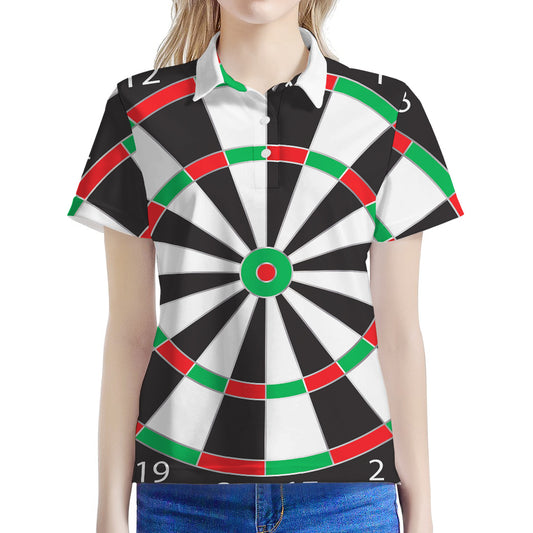 Classic Dartboard Print Women's Polo Shirt