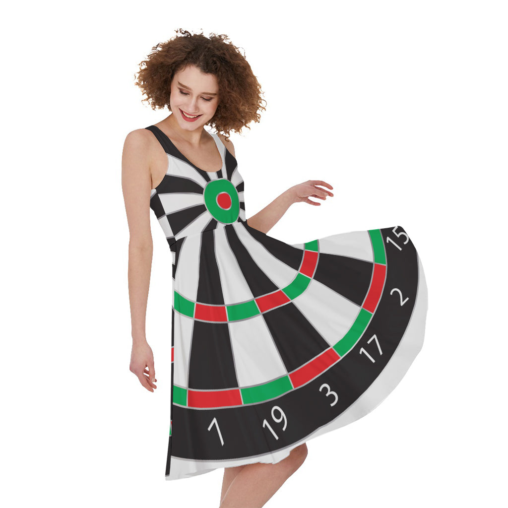 Classic Dartboard Print Women's Sleeveless Dress