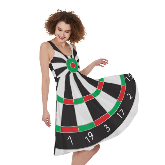 Classic Dartboard Print Women's Sleeveless Dress