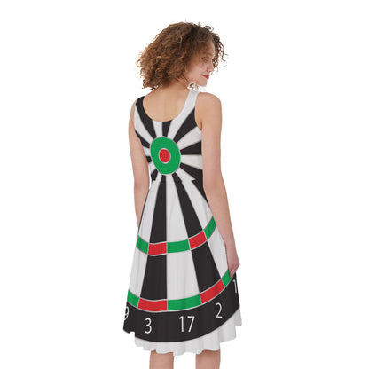 Classic Dartboard Print Women's Sleeveless Dress