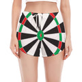 Classic Dartboard Print Women's Split Running Shorts
