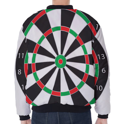 Classic Dartboard Print Zip Sleeve Bomber Jacket