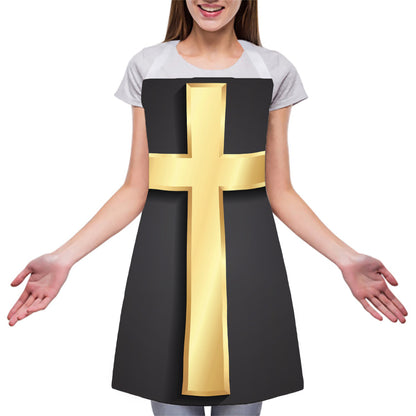 Classic Golden Cross Print Adjustable Apron