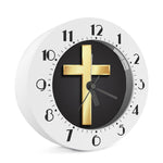 Classic Golden Cross Print Alarm Clock
