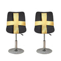 Classic Golden Cross Print Bar Stool Covers