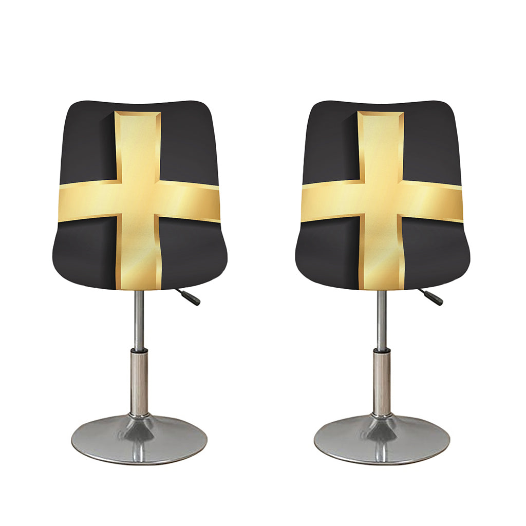 Classic Golden Cross Print Bar Stool Covers