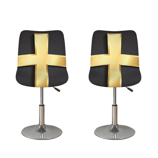 Classic Golden Cross Print Bar Stool Covers