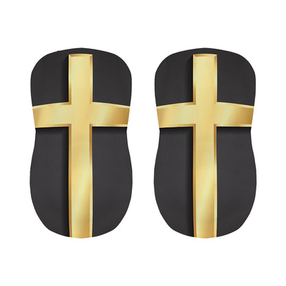 Classic Golden Cross Print Bar Stool Covers