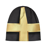 Classic Golden Cross Print Beanie