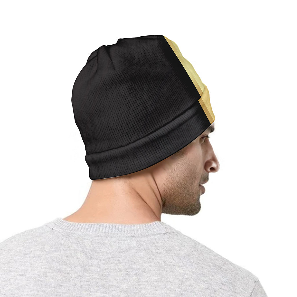 Classic Golden Cross Print Beanie