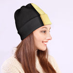 Classic Golden Cross Print Beanie