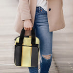 Classic Golden Cross Print Bible Tote Bag