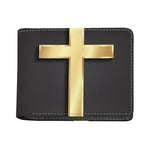Classic Golden Cross Print Bifold Wallet