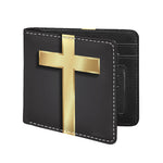 Classic Golden Cross Print Bifold Wallet