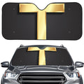 Classic Golden Cross Print Car Windshield Sun Shade