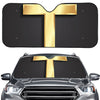 Classic Golden Cross Print Car Windshield Sun Shade