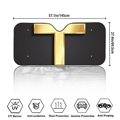 Classic Golden Cross Print Car Windshield Sun Shade