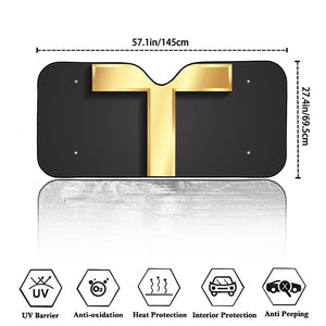 Classic Golden Cross Print Car Windshield Sun Shade