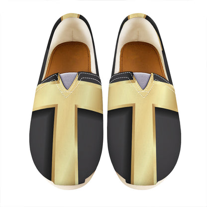 Classic Golden Cross Print Casual Shoes