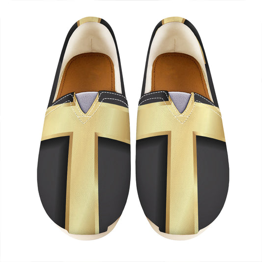 Classic Golden Cross Print Casual Shoes
