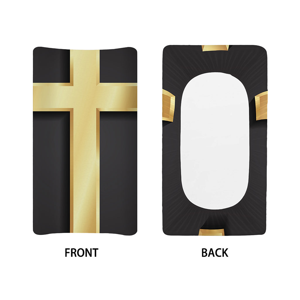 Classic Golden Cross Print Changing Pad Cover