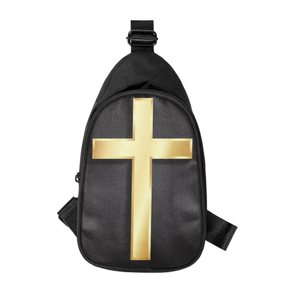 Classic Golden Cross Print Chest Bag