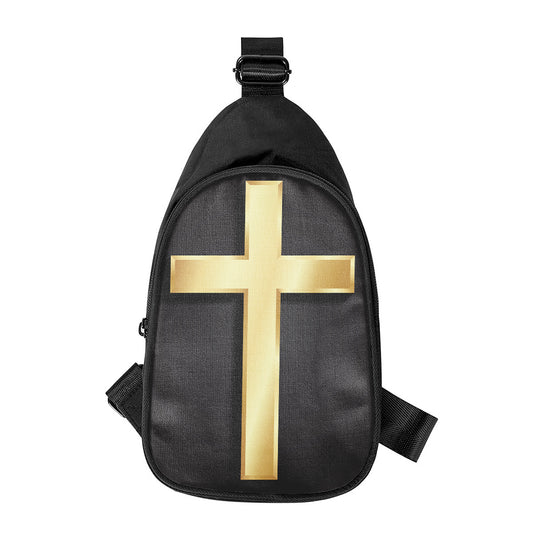 Classic Golden Cross Print Chest Bag