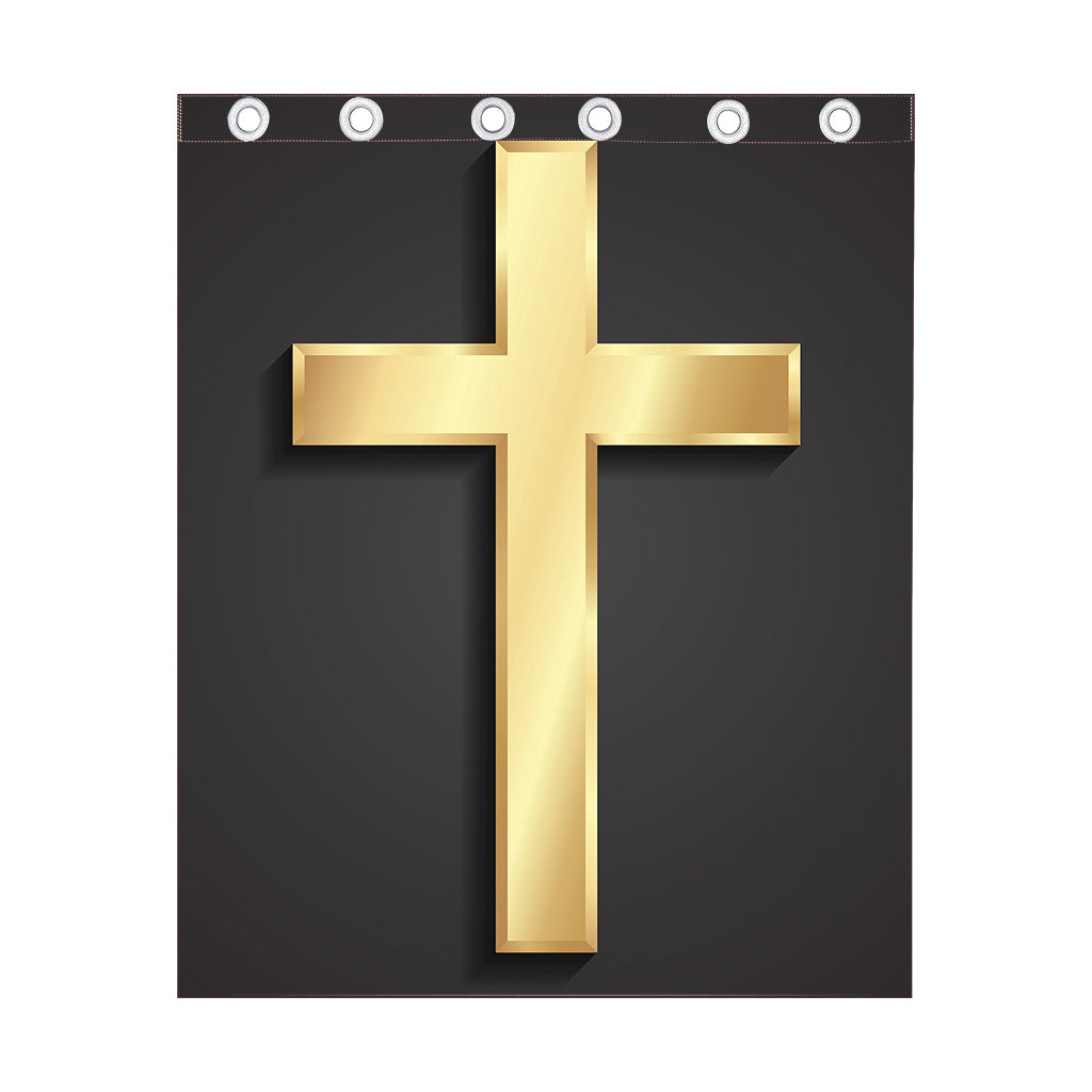 Classic Golden Cross Print Curtain